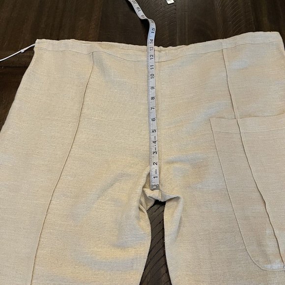 Gypsy By Karen Fowler Beige 100% Linen Drawstring Waist Ankle Pants OS Lagenlook - Picture 5 of 11